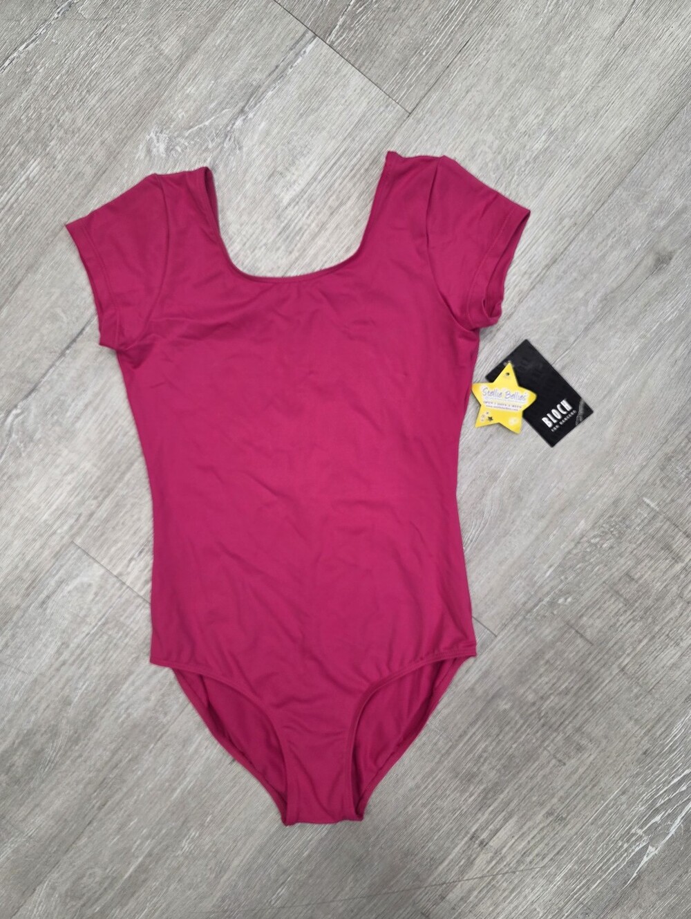 PINK BLOCH NEW WITH TAGS Kids Fuchsia Short Sleeve One-Piece Leotard